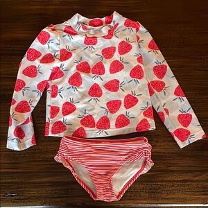 Carter's Red Strawberry Print Kids Rashguard Set